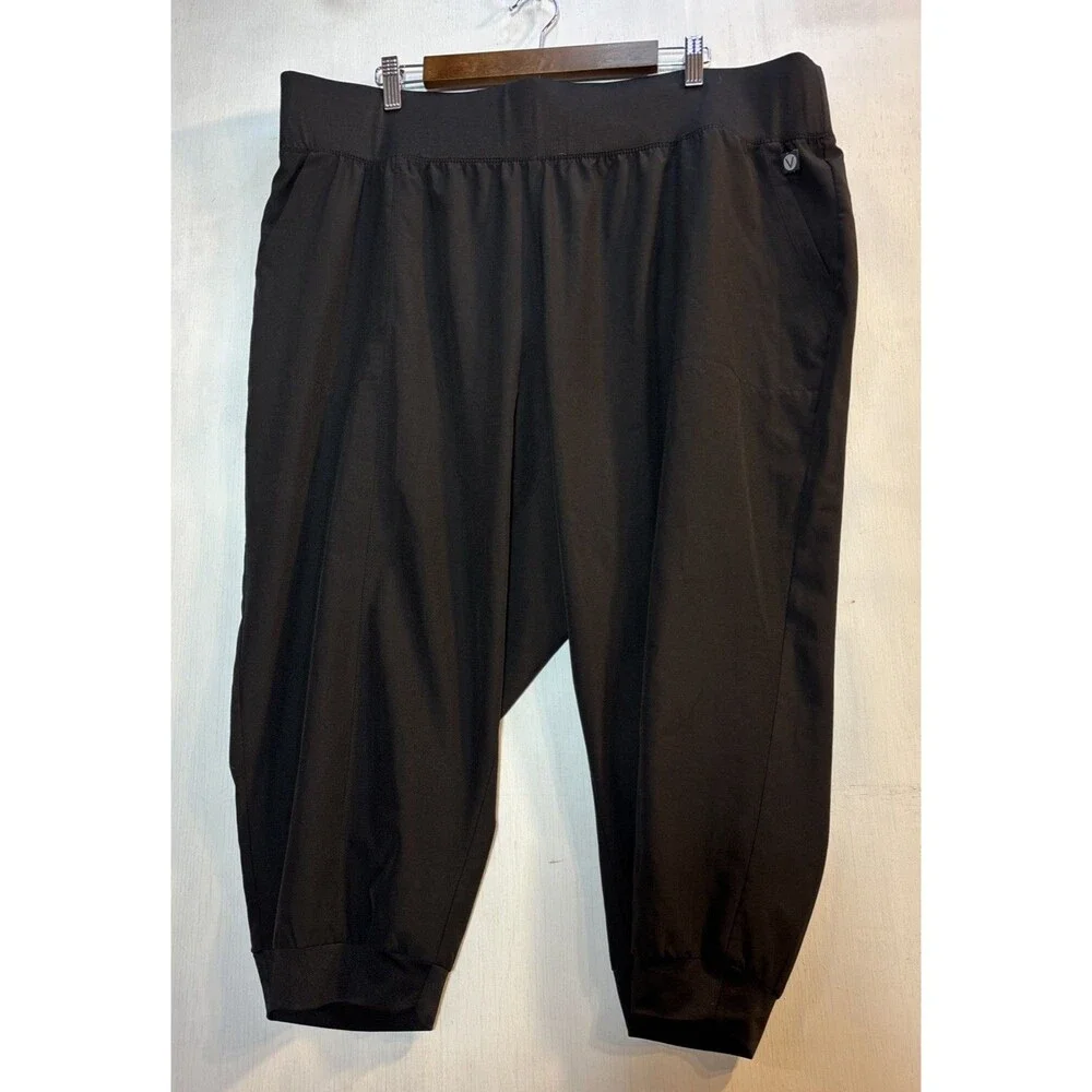 Livi by Lane Bryant Capris Trouser Elastic Lightweight Size 22/24 Black Pockets